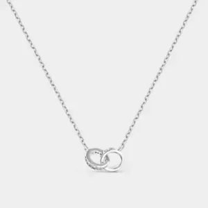 Silverhalsband med förreglade ringar