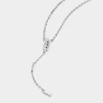 2025-12-053 Silverhalsband med liten rund länkkedja med kedjehänge med vita zirkoner