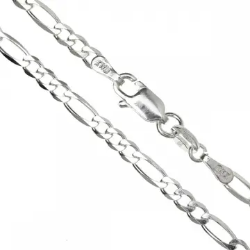 Figarokedja i diamantmönstrat sterlingsilver – armband