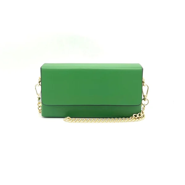 Mini clutch i äkta läder med avtagbar kedja, Made in Italy