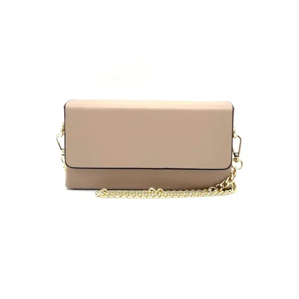 Mini clutch i äkta läder med avtagbar kedja, Made in Italy