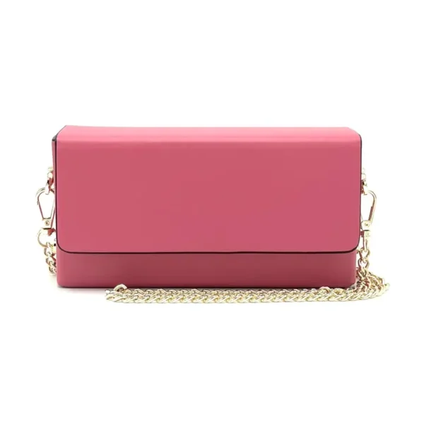 Mini clutch i äkta läder med avtagbar kedja, Made in Italy