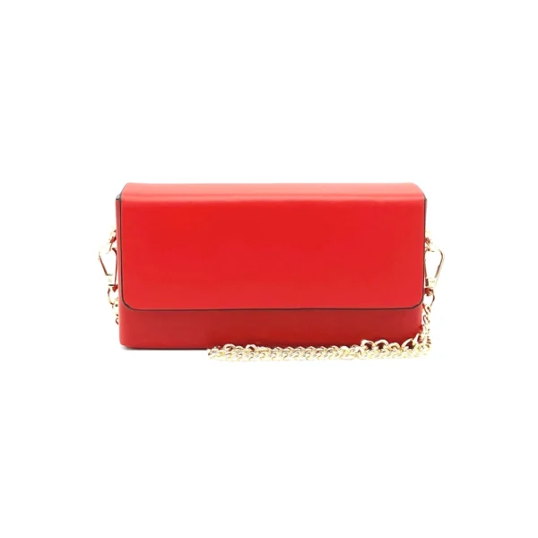Mini clutch i äkta läder med avtagbar kedja, Made in Italy