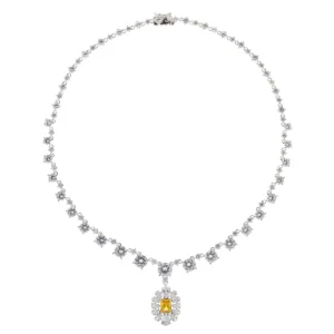 Stardust Flower Choker-halsband med gul zirkon