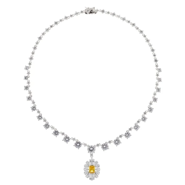 Stardust Flower Choker-halsband med gul zirkon