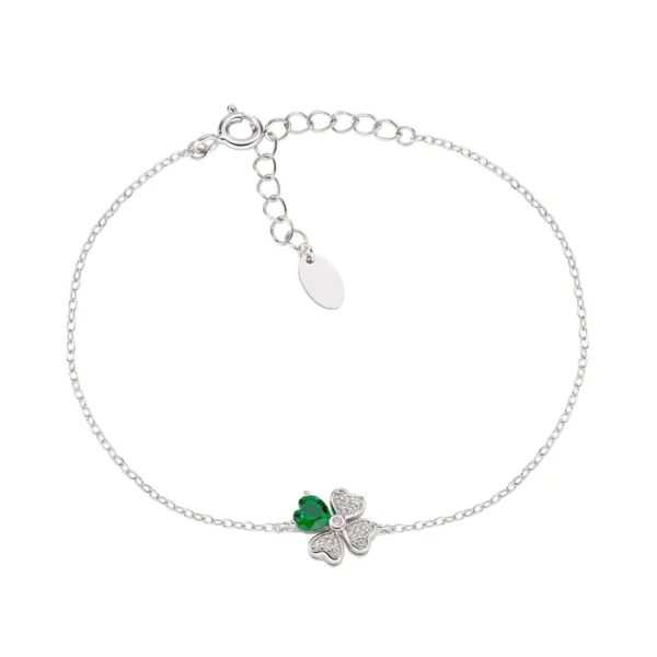 "Quadricuore" Silverarmband med zirkoner