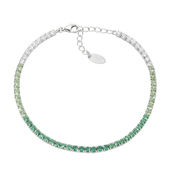 Grönt Degradé tennisarmband med zirkoner 2,5 mm