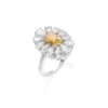 Stardust Flower Ring med gul zirkon