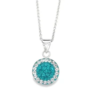 Halsband Natalie 925 silver kristall blå zirkon