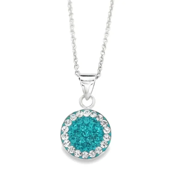 Halsband Natalie 925 silver kristall blå zirkon