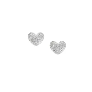 Mini Pavé Heart Earrings