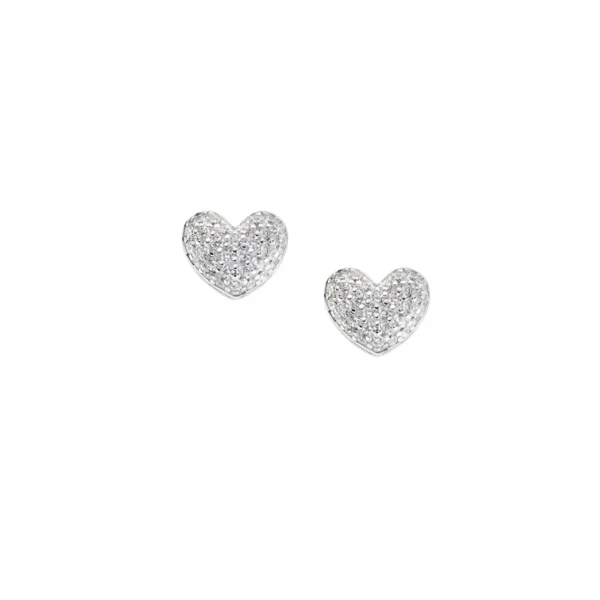 Mini Pavé Heart Earrings