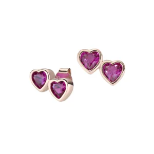 Två Rubinhjärtan Earrings