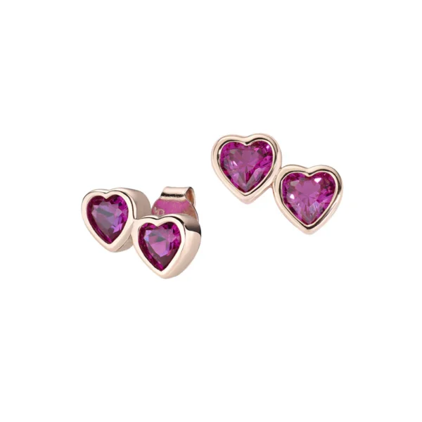 Två Rubinhjärtan Earrings
