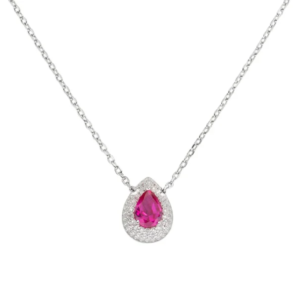 Goccia d'Amore" Silverhalsband med zirkoner