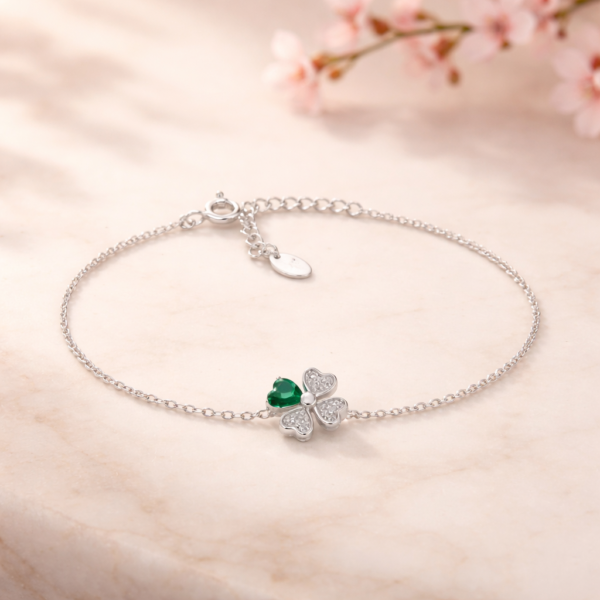 "Quadricuore" Silverarmband med zirkoner